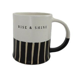 New Paper Destiny Rise & Shine Pottery Coffee Mug Black White